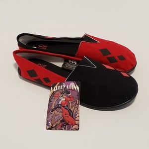 Harley Quinn Logo Slip On Shoes DC